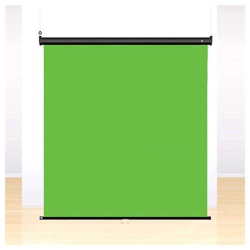 Ausziehbarer Roll-Up Chromakey Greenscreen Hintergrund 180x200cm