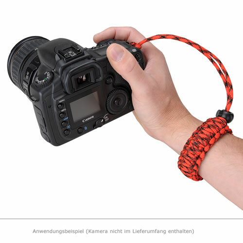 Kamera Paracord Handschlaufe schwarz/rot