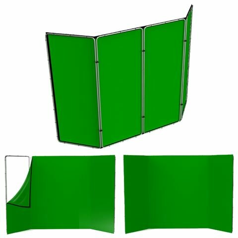 Aufstellbares Panorama Greenscreen Panel 240x400cm Chromakey